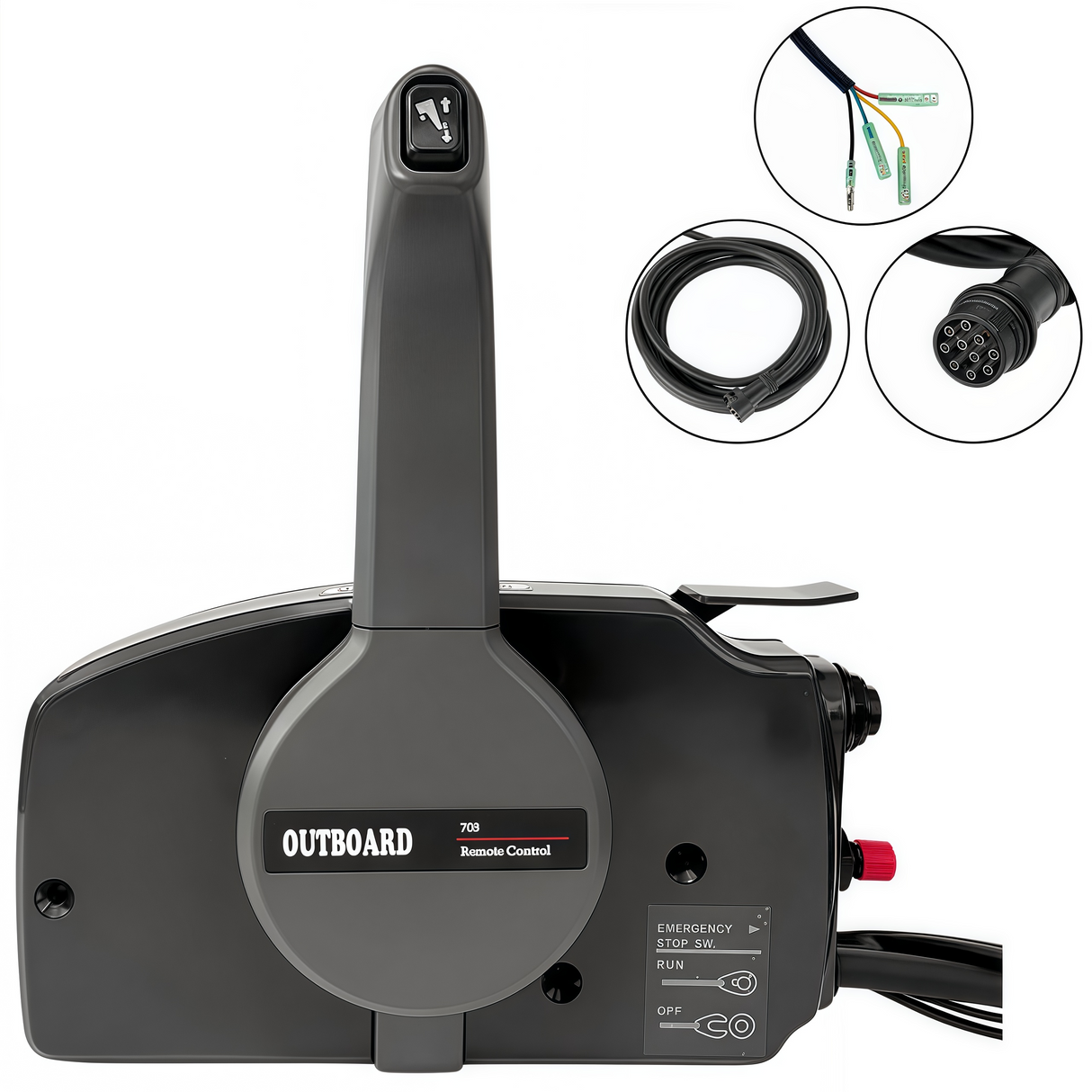 Yamaha Outboard Motor New Remote Control Box 703-48272-12N Side Mounted 10PIN PULL