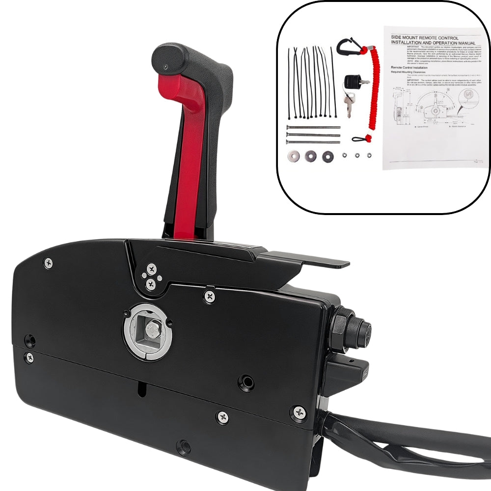 Mercury Outboard Motor Remote Control Box 881170A15-L Side Mounted Pull Left Hand Mirror Image