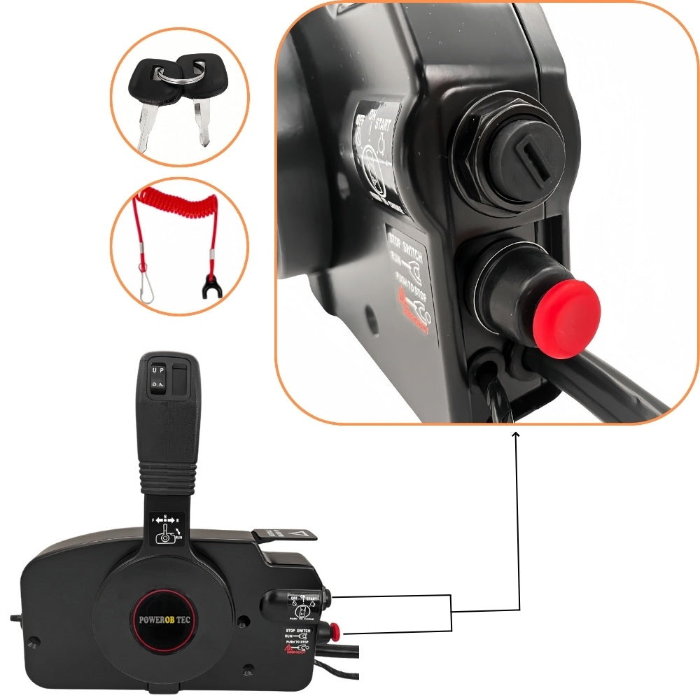 Tohatsu Outboard Motor Remote Control Box 3ACQ84330-01 Side Mounted 10PIN PUSH