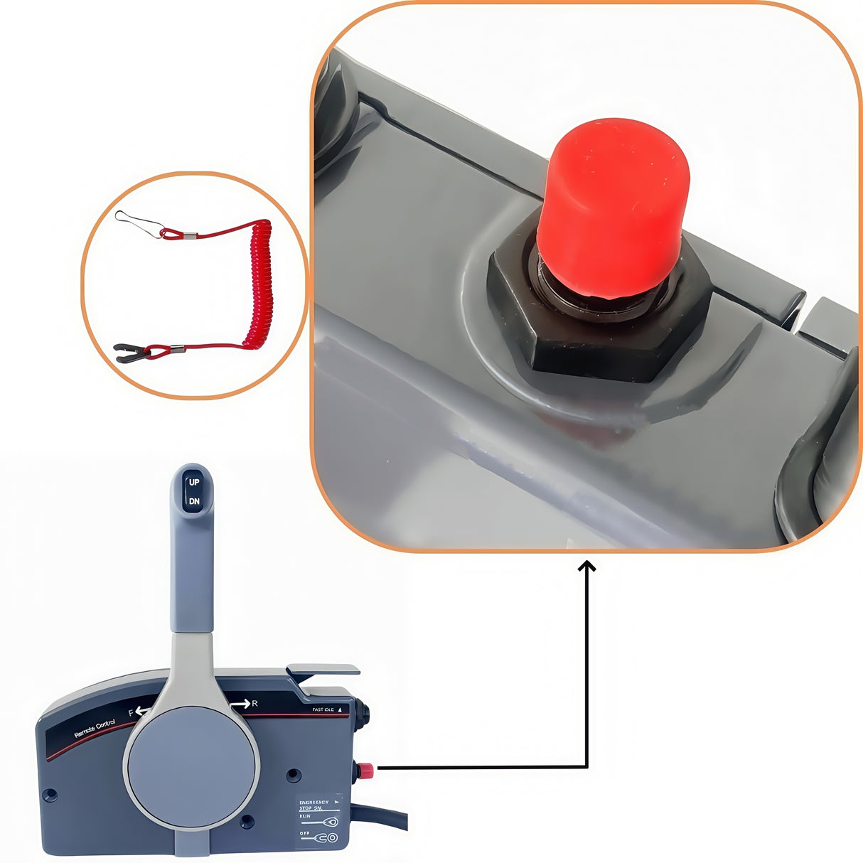 Yamaha Outboard Motor Remote Control Box 703-48205-16 Side Mounted 10PIN PUSH