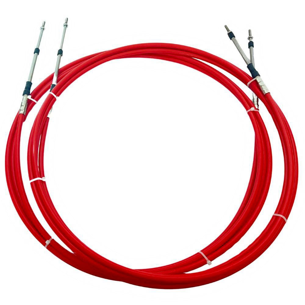 Red Yamaha 33C Throttle and Shift Cables 2pcs/set (Fits Honda Suzuki Tohatsu ) Customize Longer Sizes