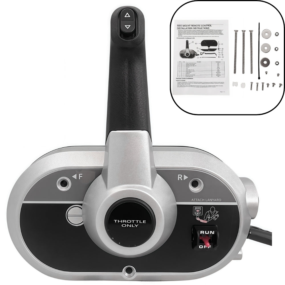 Mercury Outboard Motor Remote Control Box 8M0103452 Side Mounted Pull Right Hand Mirror Image