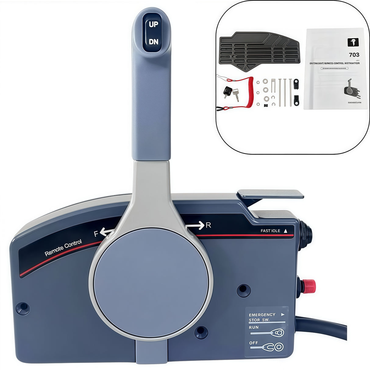 Yamaha Outboard Motor Remote Control Box 703-48272-12 Side Mounted 10PIN PULL