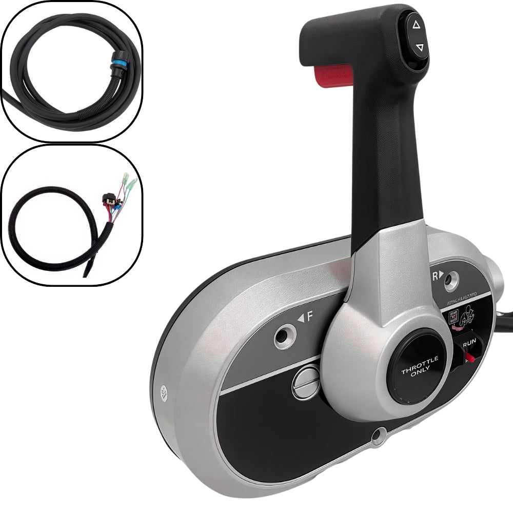 Mercury Outboard Motor Remote Control Box 8M0121858 Side Mounted Pull Right Hand Mirror Image