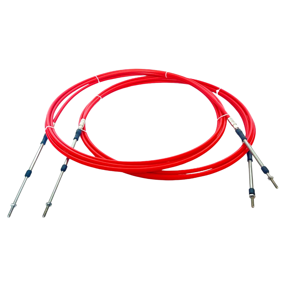 Red Yamaha 33C Throttle and Shift Cables 2pcs/set (Fits Honda Suzuki Tohatsu ) Customize Longer Sizes