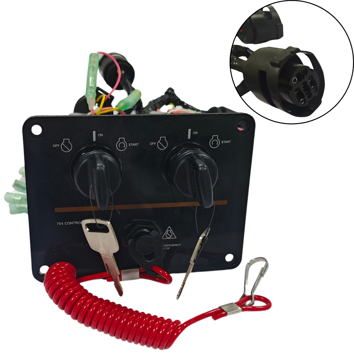 6K1-82570-08/13 Dual Twin Engine Ignition & Key Switch Panel Assembly for Yamaha Outboard