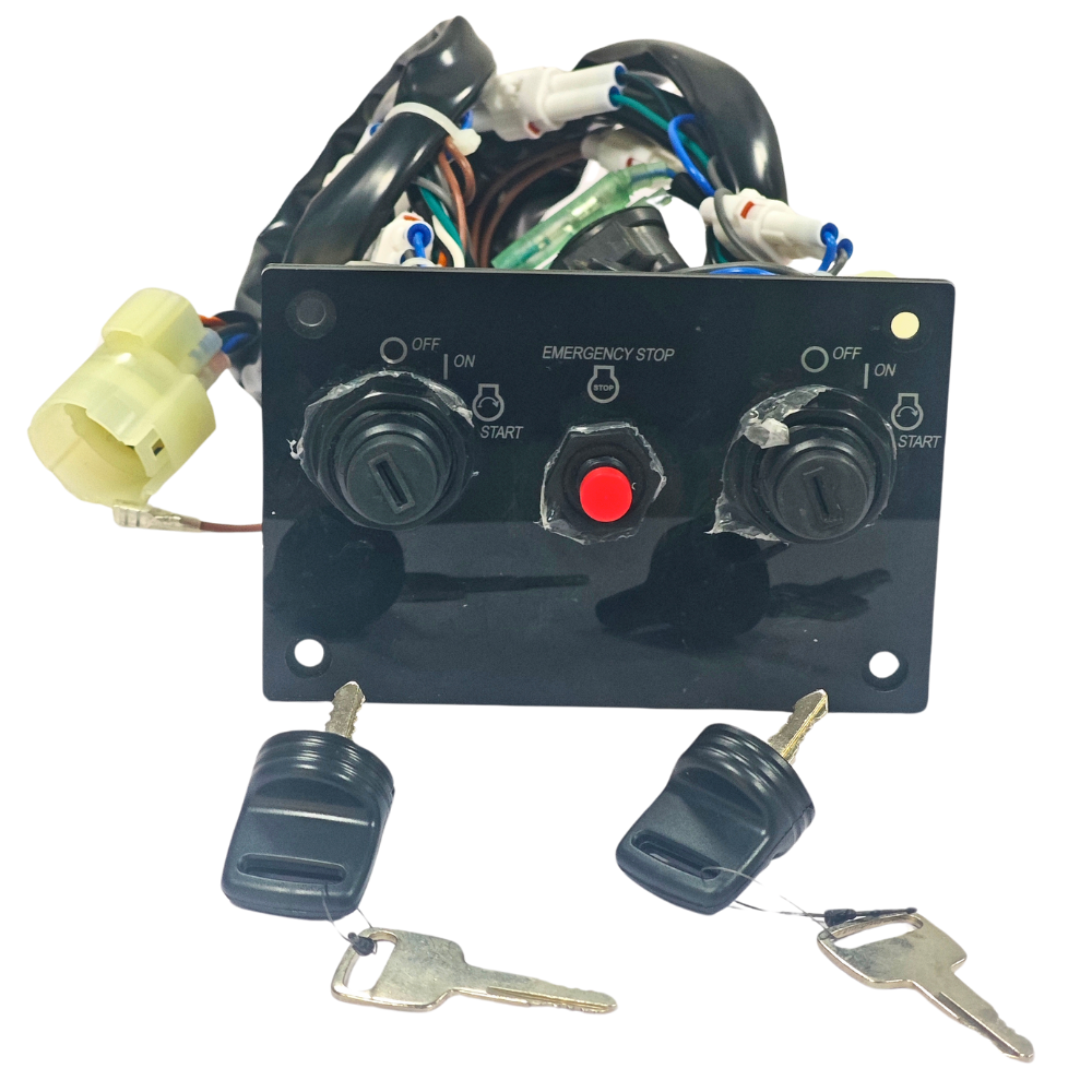 37100-96J14 Dual Twin Ignition & Key Switch Panel Assembly for Suzuki Outboard