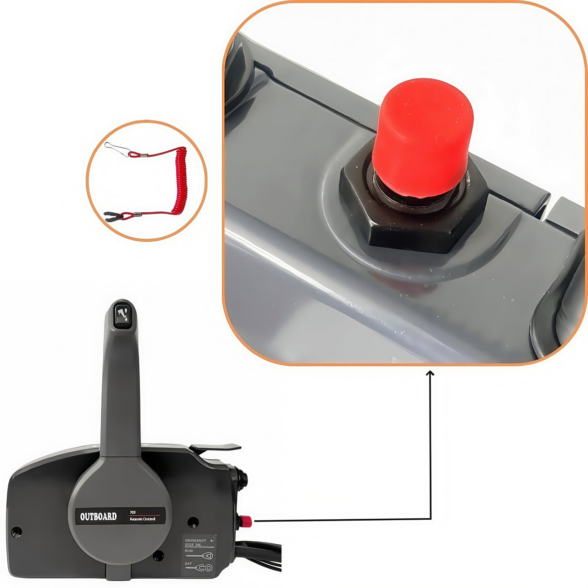 Yamaha Outboard Motor New Remote Control Box 703-48272-12N Side Mounted 10PIN PULL