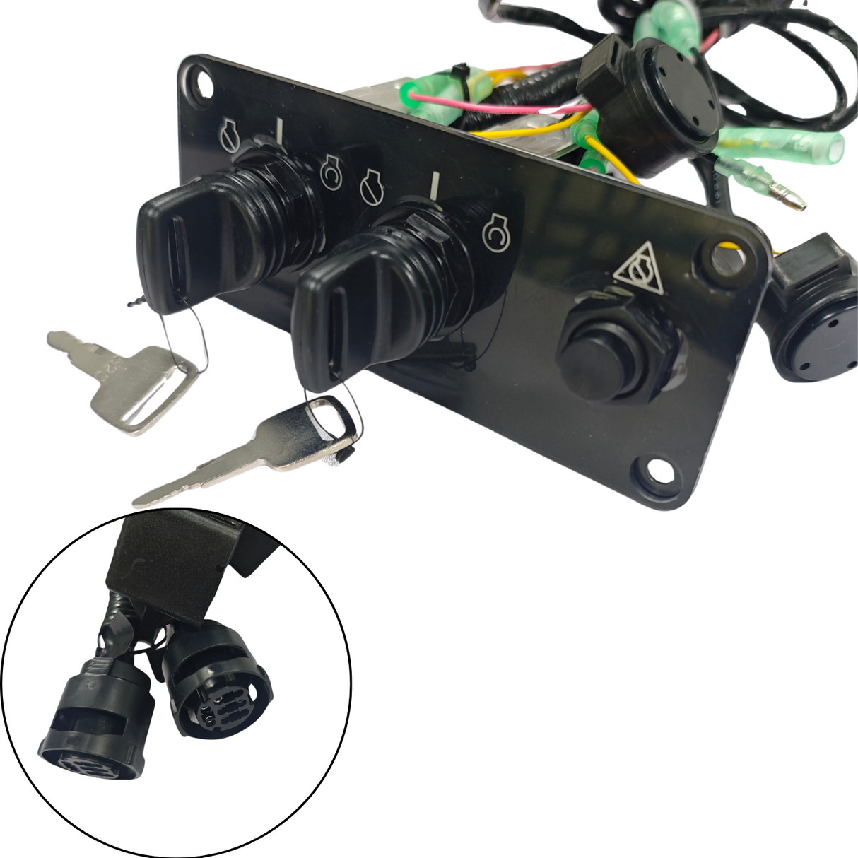 6Y8-82570-04 Dual Twin Engine Ignition & Key Switch Panel Assembly for Yamaha Outboard
