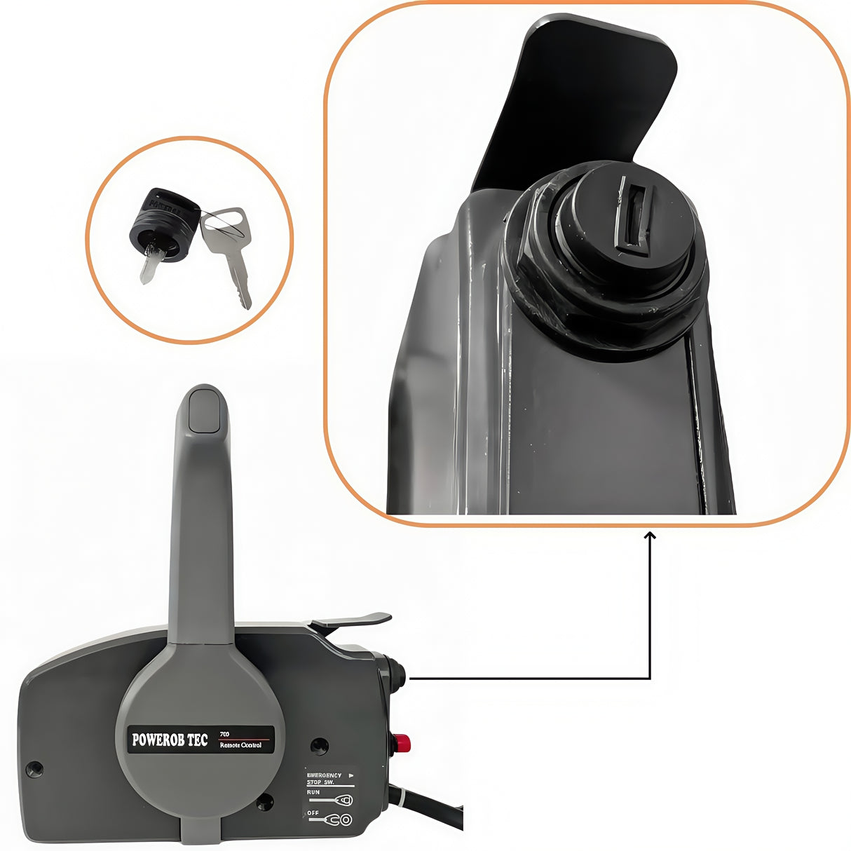 Yamaha Outboard Motor New Remote Control Box 703-48230-14N Side Mounted 7PIN PUSH