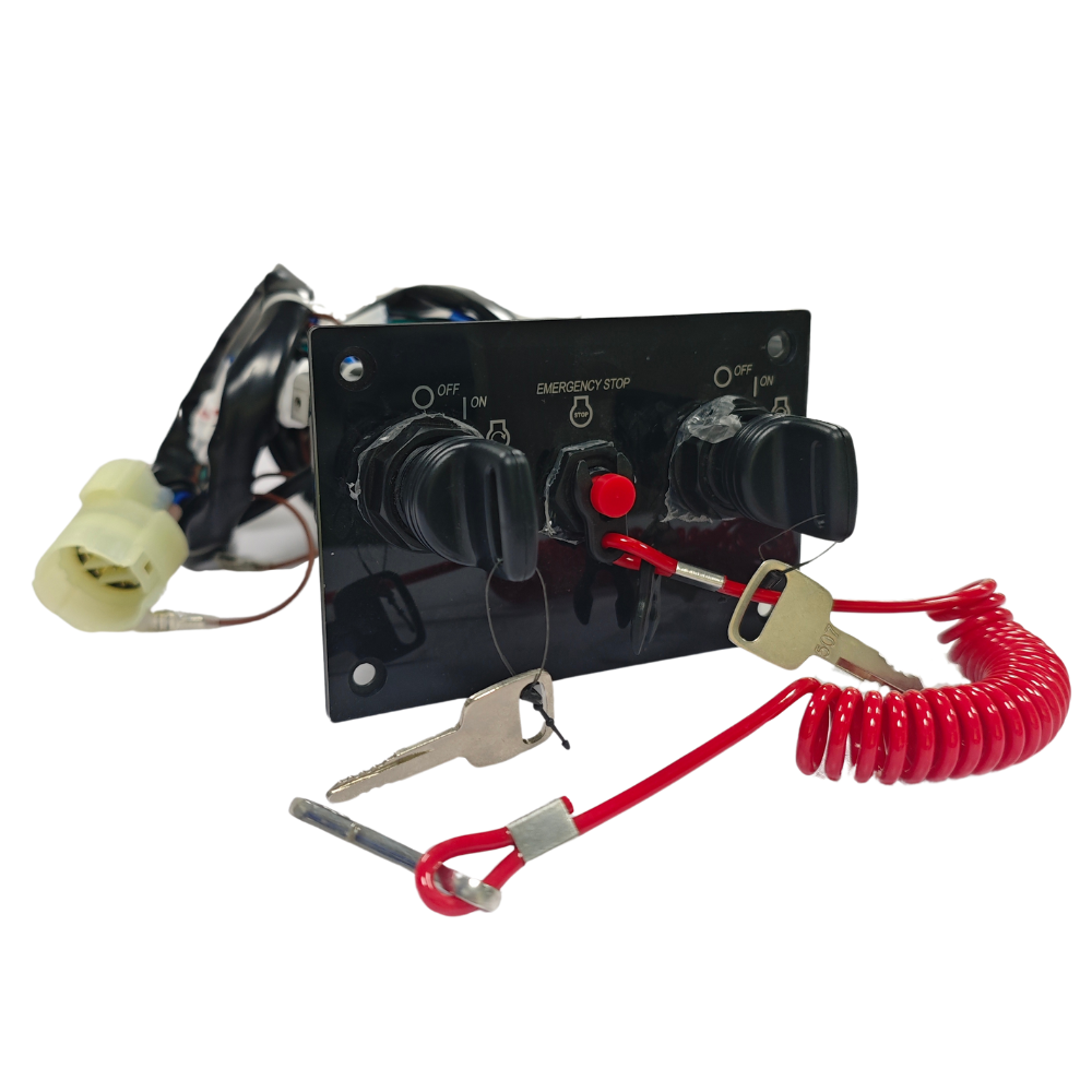 37100-96J14 Dual Twin Ignition & Key Switch Panel Assembly for Suzuki Outboard