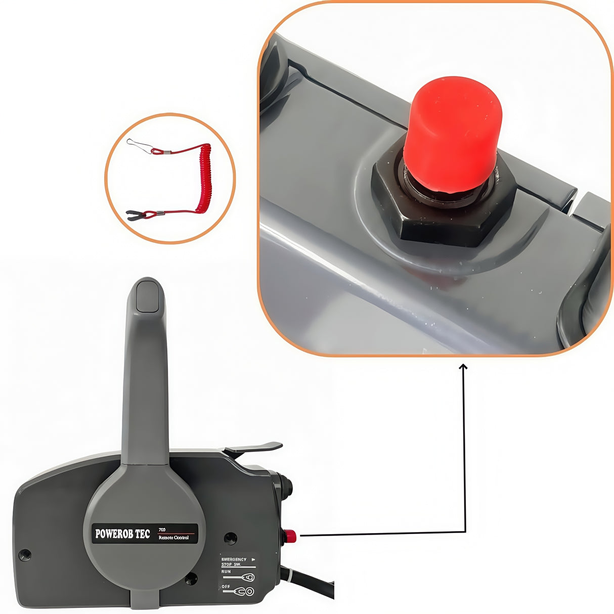 Yamaha Outboard Motor New Remote Control Box 703-48230-14N Side Mounted 7PIN PUSH