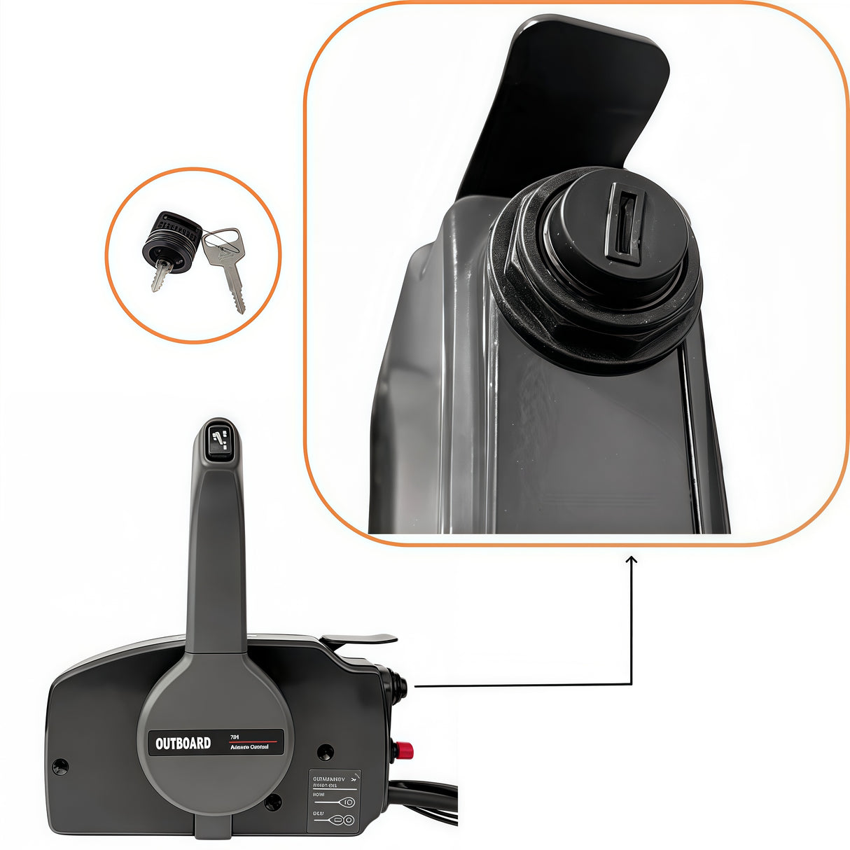 Yamaha Outboard Motor New Remote Control Box 703-48207-17N Side Mounted 10PIN PUSH