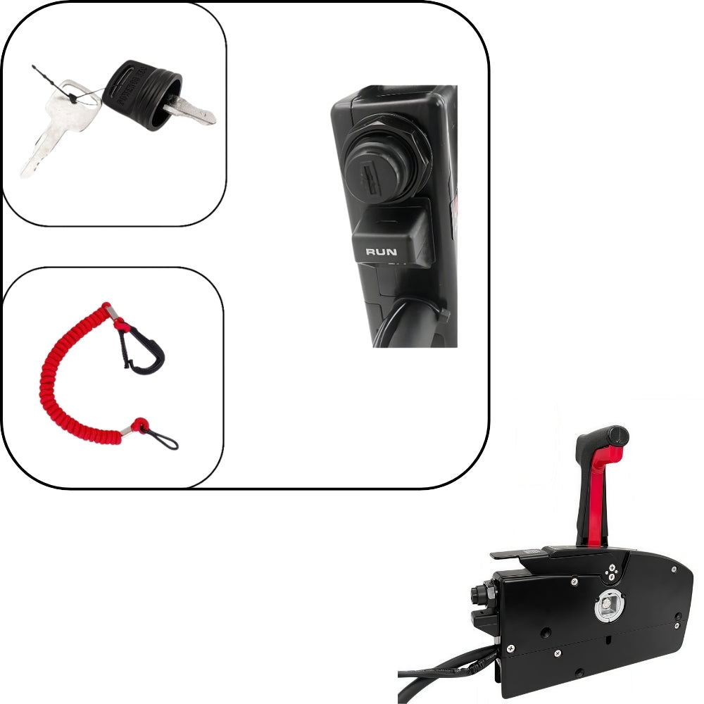 Mercury Outboard Motor Remote Control Box 881170A16 Side Mounted Pull Right Hand Mirror Image